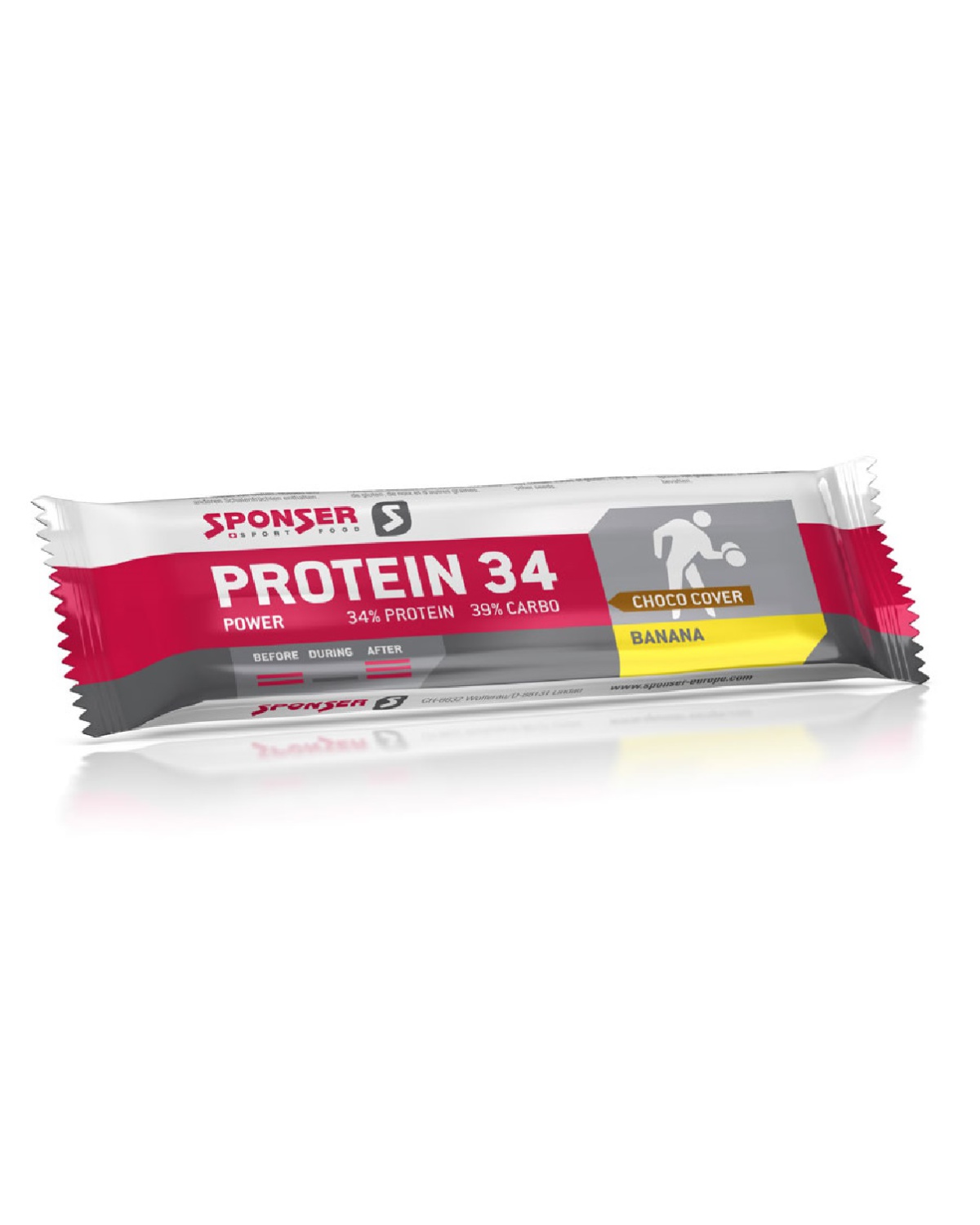 Sponser Protein 34-Bar Sjokolade Banan 24 stk - vitaminer