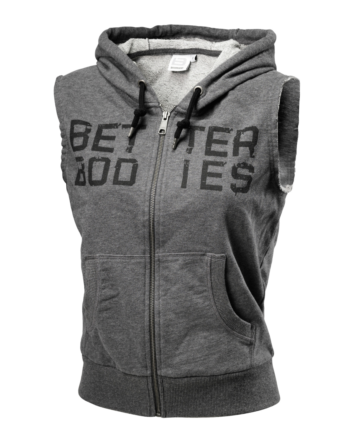 Better Bodies Womens Athletic S/L hood Antracite melange - L