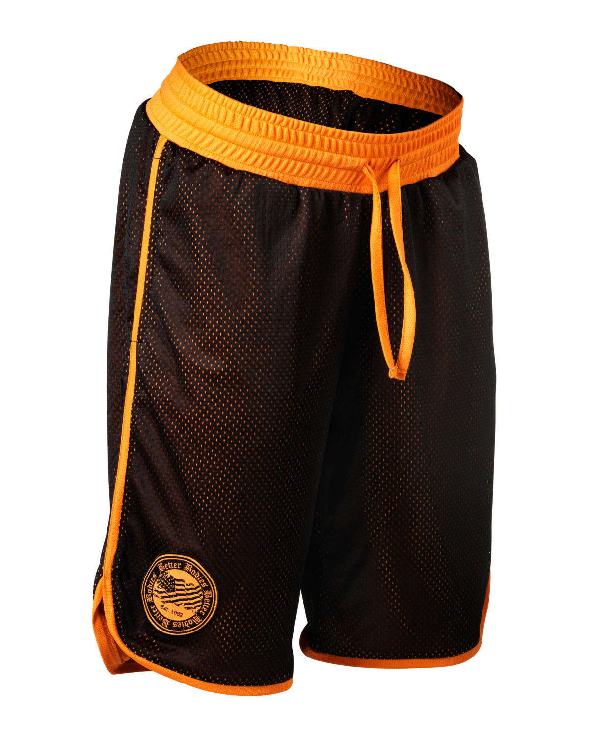 Better Bodies Womens mesh shorts Black/orange - S