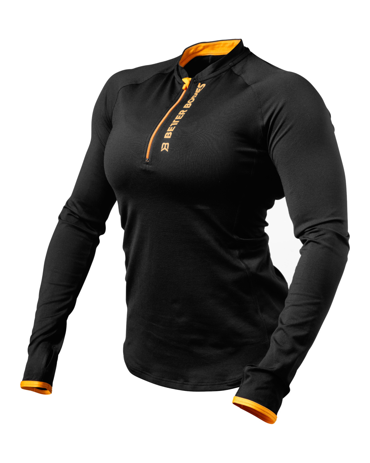Better Bodies Womens Zipped L/S Black/orange - S
