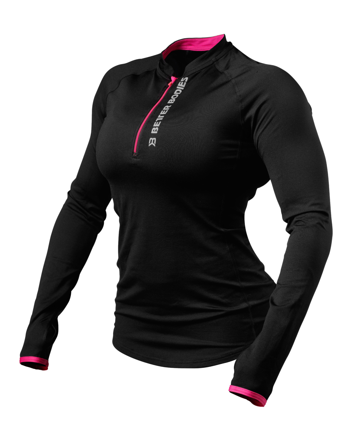 Better Bodies Womens Zipped L/S Black/pink - M
