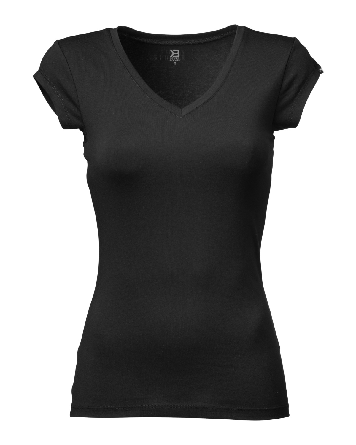 Better Bodies Womens V-Tee Black - XS