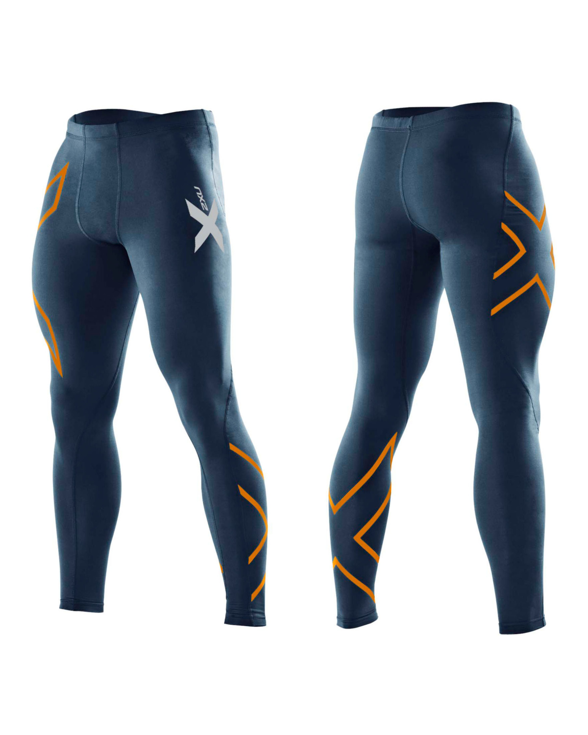 Compression Tights Mens Orange logo - Tights.no