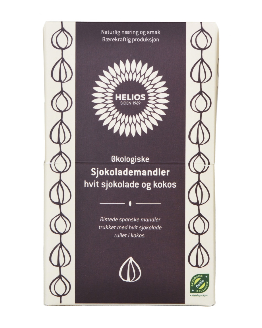 Helios mandler med hvit sjokolade og kokos
