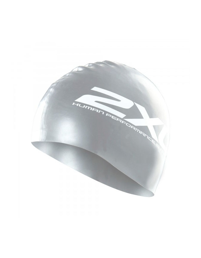2XU Silicone Swim Cap Silver/Silver