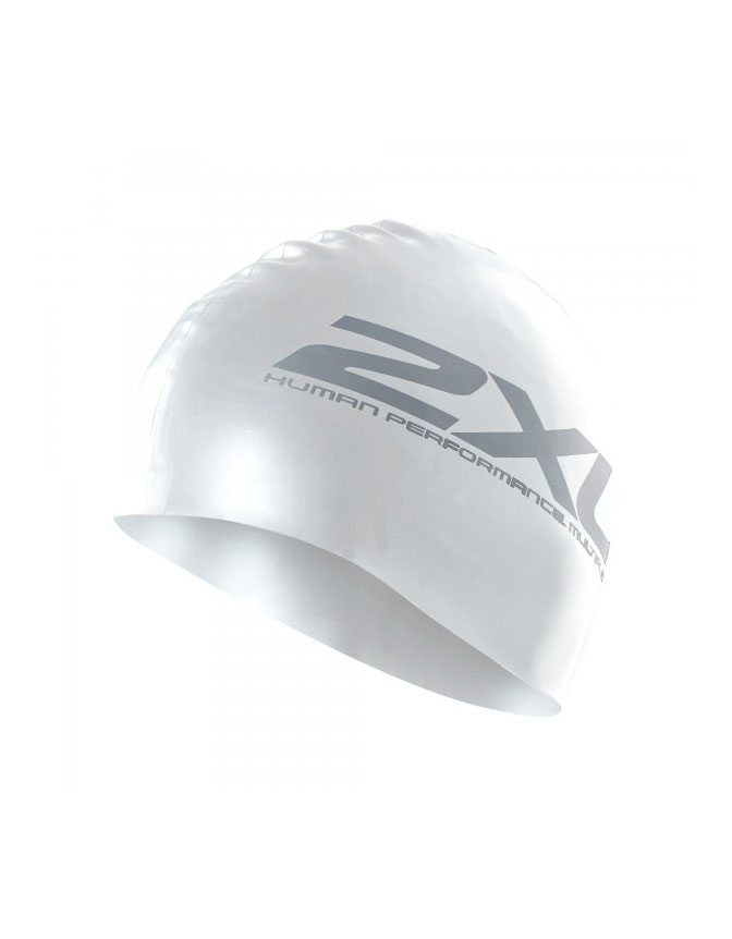 2XU Silicone Swim Cap White/White