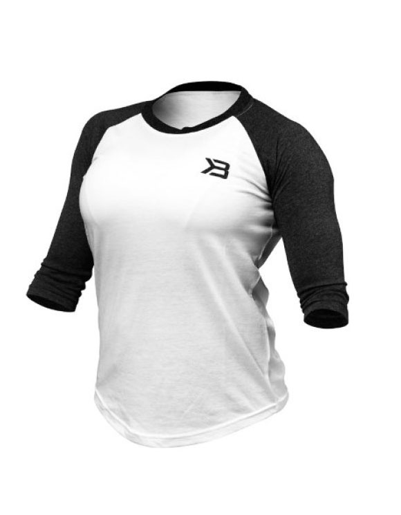 Better Bodies Womens Baseball Tee Antracite/white - S