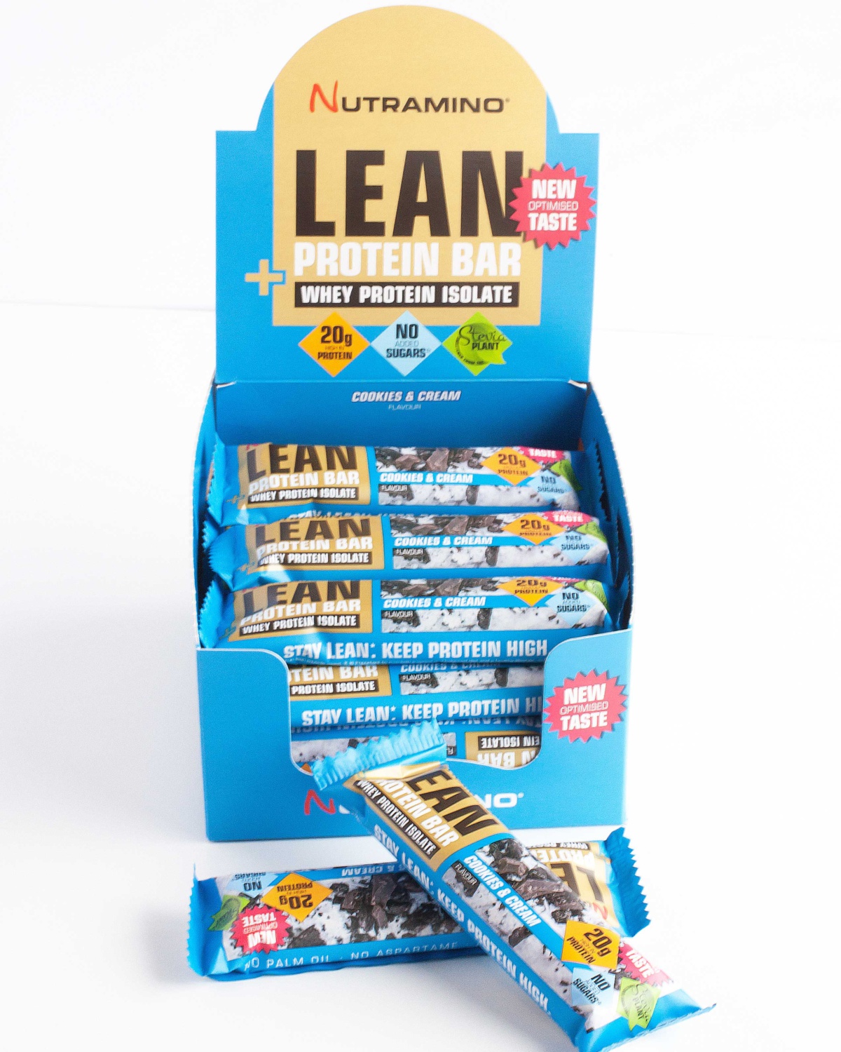 Nutramino Lean Protein Bar Cookies & Cream 16x60g
