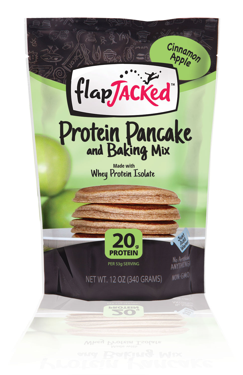 Flapjacked Pannekakemix Eple & Kanel 340g - whey protein powder