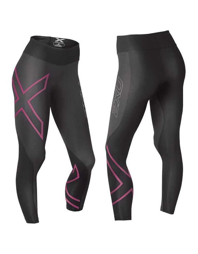 fungere Rige Indigenous 2XU Mid-Rise Compression Tights Womens Ink tonal/Cherry pink - NYHET 2016 -  Tights.no