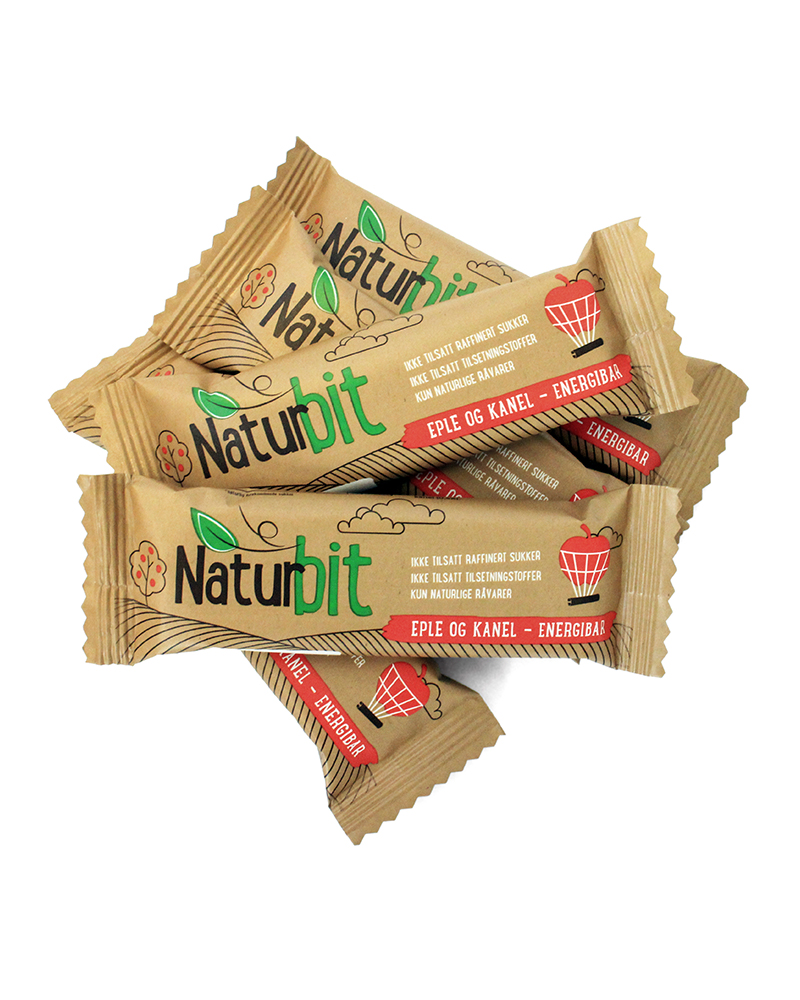 Naturbit Energibar med Eple og Kanel, 10-pakning - protein for