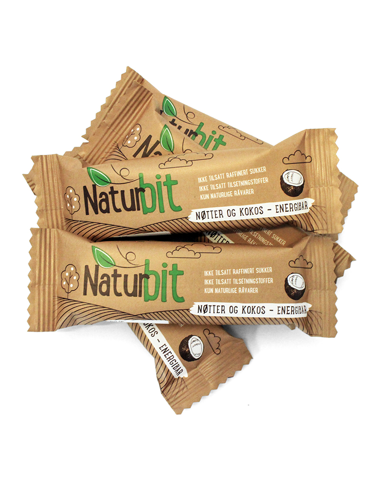 Naturbit Energibar med Nøtter og Kokos, 10-pakning - protein for