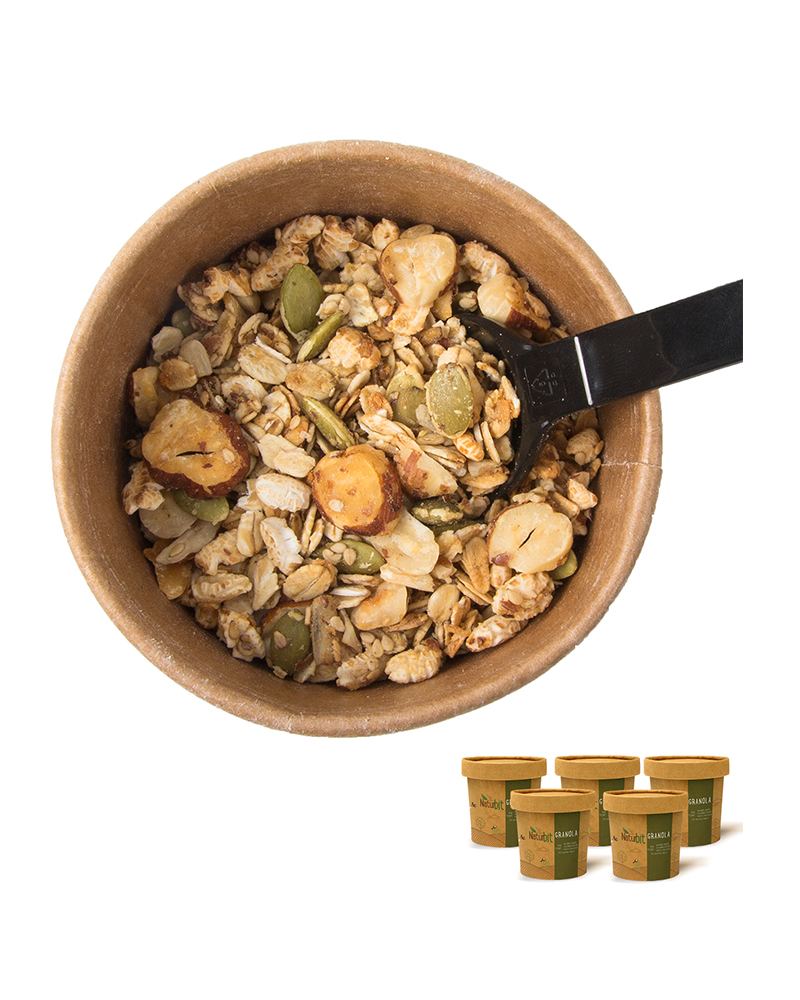 Naturbit Granola - Knasende Hasselnøtt, 5-pakning - protein for