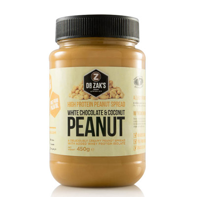 Dr Zaks High Protein Peanut Spread White Chocolate & Coconut 462g
