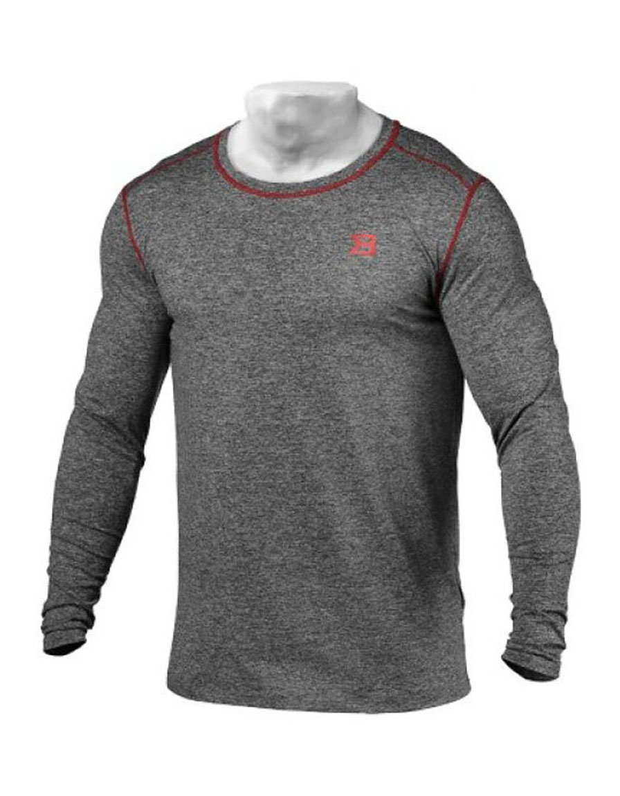 Better Bodies Mens Performance Long Sleeve - Antracite melange - L