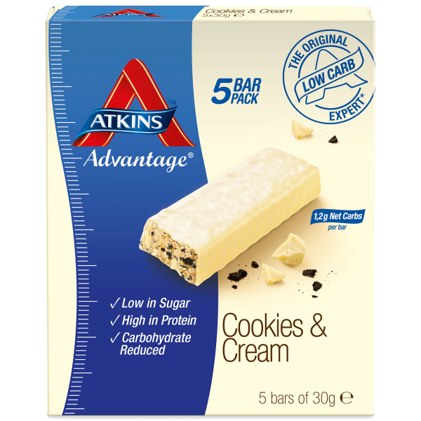 Atkins Advantage Cookies Cream bar 5x30g