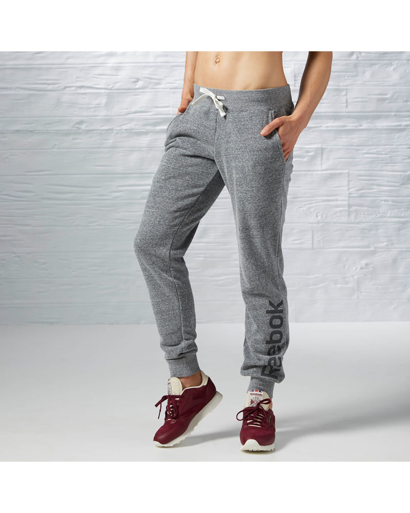 Reebok Womens Elements Logo Pant - Blackgrey - L - during workout