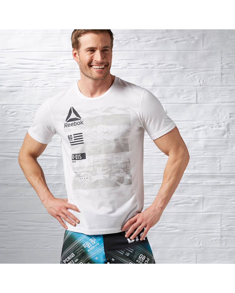 Reebok Mens ONE Series Speedwick Performance PW3R Top - White - M - the body