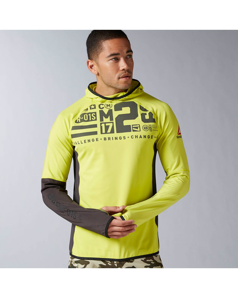 Reebok crossfit hoodie mens yellow deals
