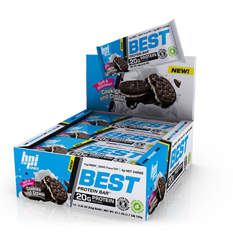 BPI Best Protein Bars Cookies & Cream 12x62g - nutrition