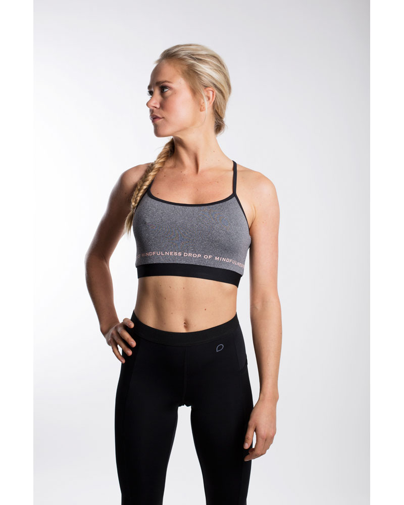 Drop of Mindfulness Freja Bra - Grey Melange - M - sports bh