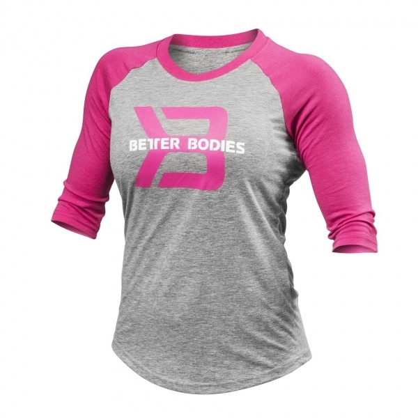 Better Bodies Womens Baseball Tee Hot Pink - M - is