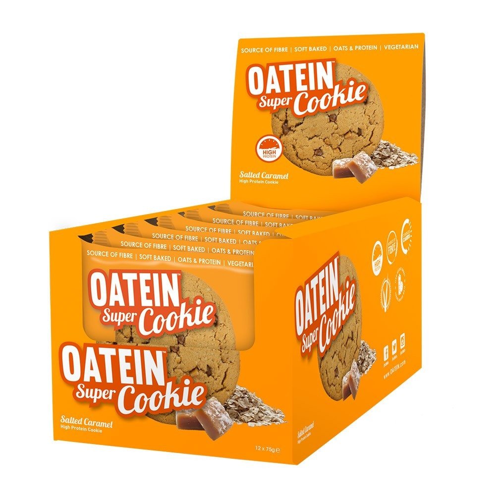 Oatein Super Cookies Salted Caramel 12x75g - proteiner