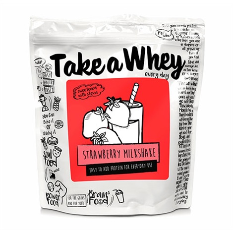 Take-A-Whey Proteinpulver Strawberry Milkshake 750g - salt og