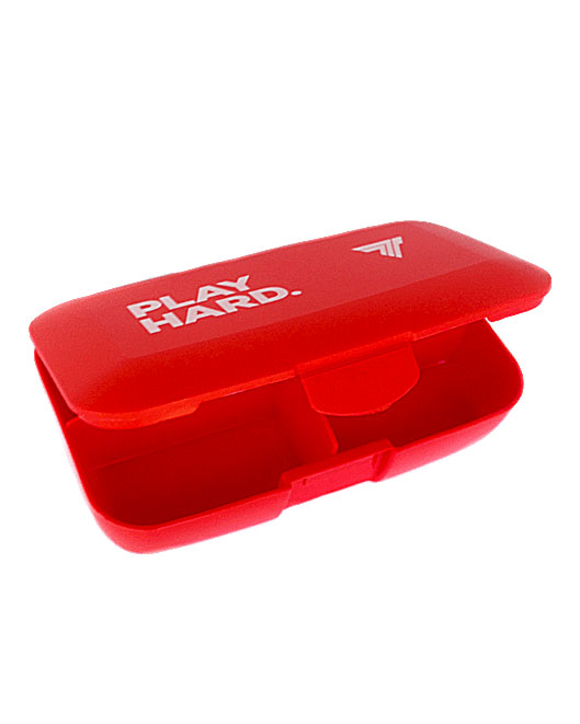 Box for tablets, Red, Play Hard - oppbevaringsboks