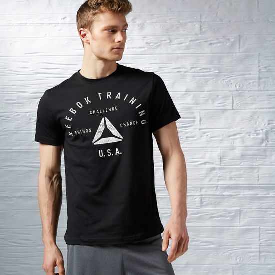 Reebok Men Stamp Graphic Tee Black - L - the body