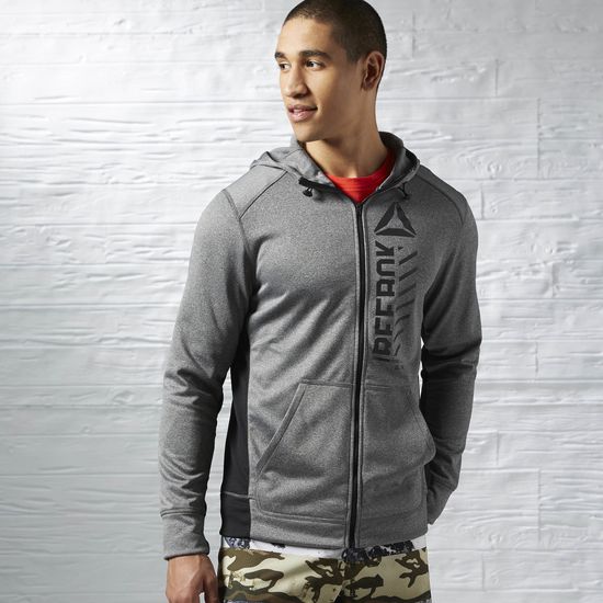 Reebok Men Fleece Full-Zip Hoodie - L - body workout