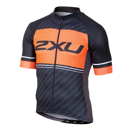 2XU Perform Pro Cycle Jersey Herre Sort/Oransje - M - til