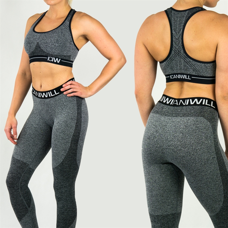 Icaniwill Seamless Sport Bra Black/Grey - S - the