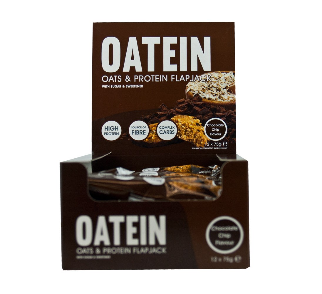 Oatein Flapjacked Chocolate Chip 12x75g - protein bar