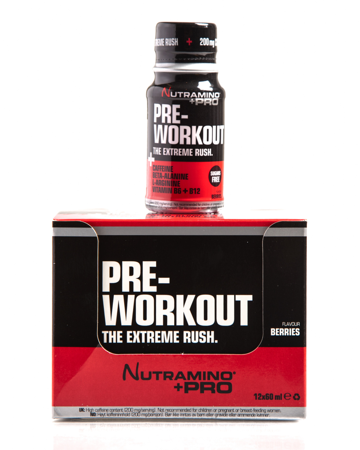 Nutramino +Pro PreWorkout Shot Berries 60ml 12 stk