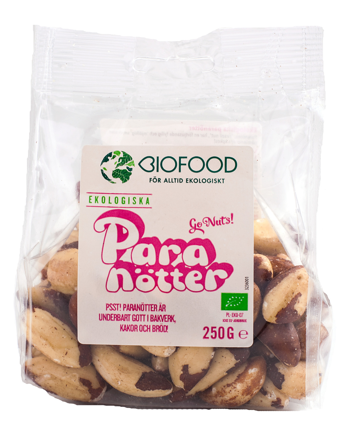 Biofood Økologiske Paranøtter 250g - vitaminer