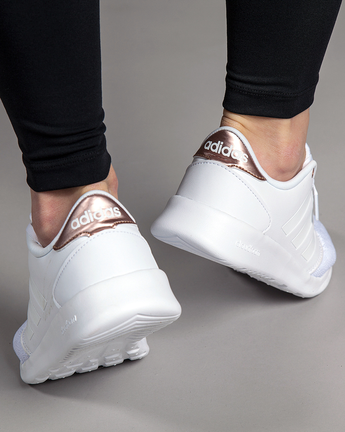 Adidas neo cloudfoam qt racer on sale w metallic rose gold