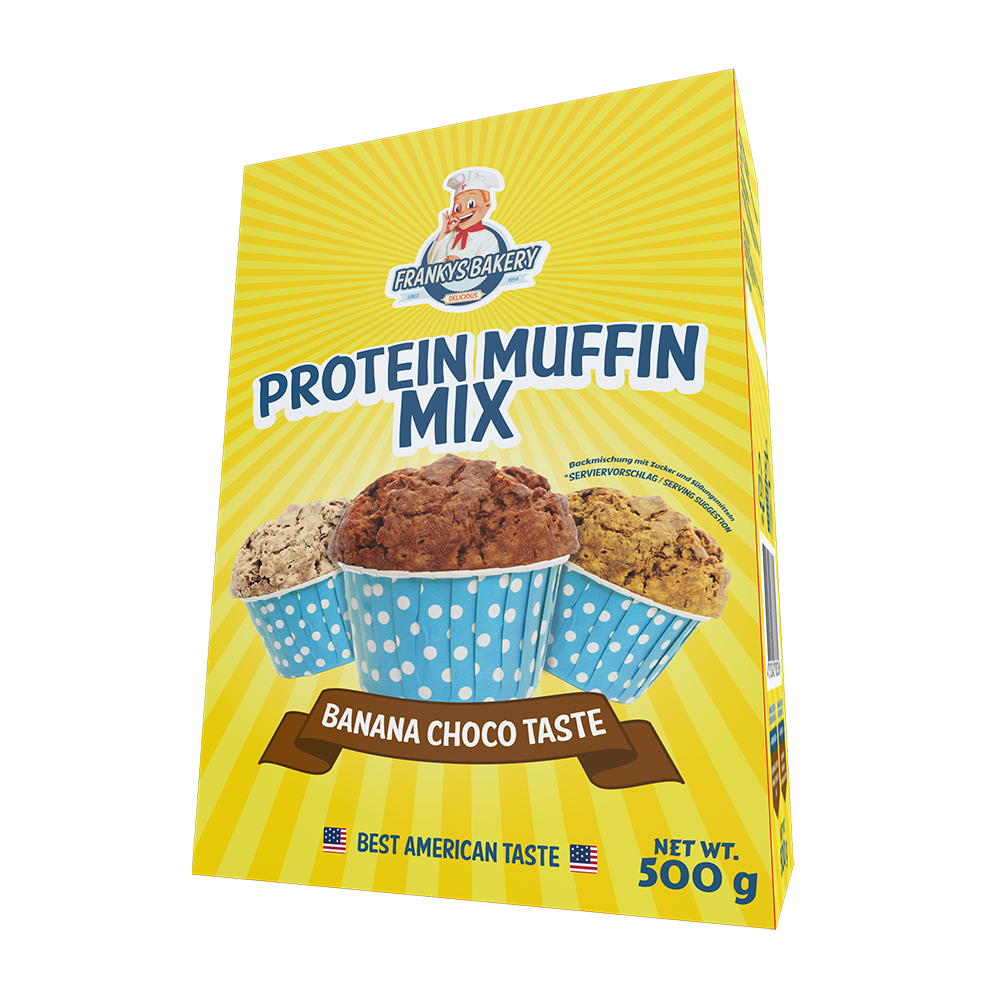 Franky's Bakery Proteinmuffins Banana 500g - mørk sjokolade