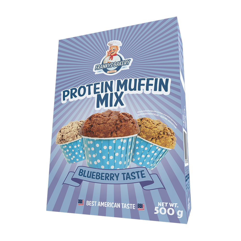 Franky's Bakery Proteinmuffins Blueberry 500g - mørk sjokolade