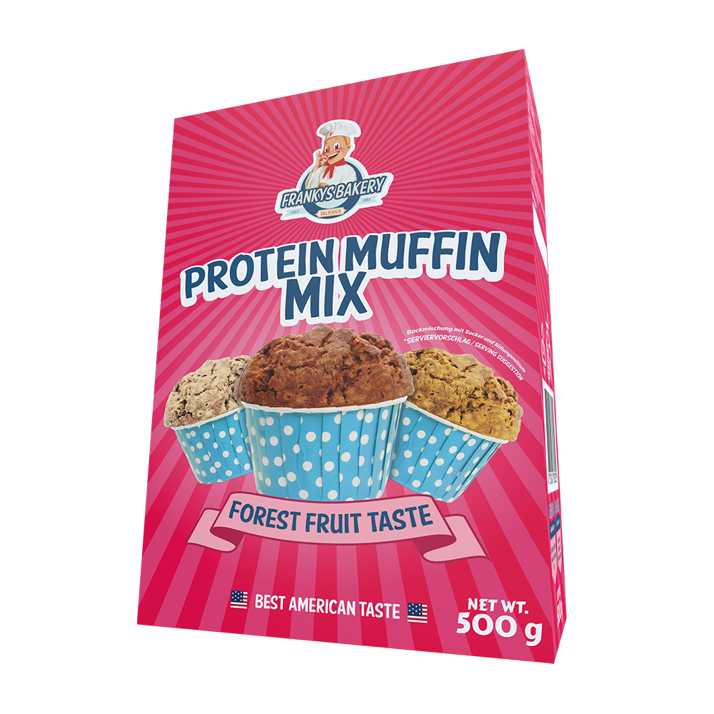 Franky's Bakery Proteinmuffins Forest Fruit 500g - mørk sjokolade