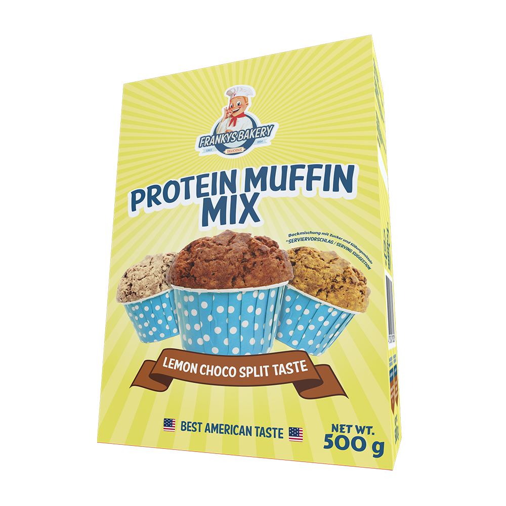 Franky's Bakery Proteinmuffins Lemon Choco 500g - mørk sjokolade