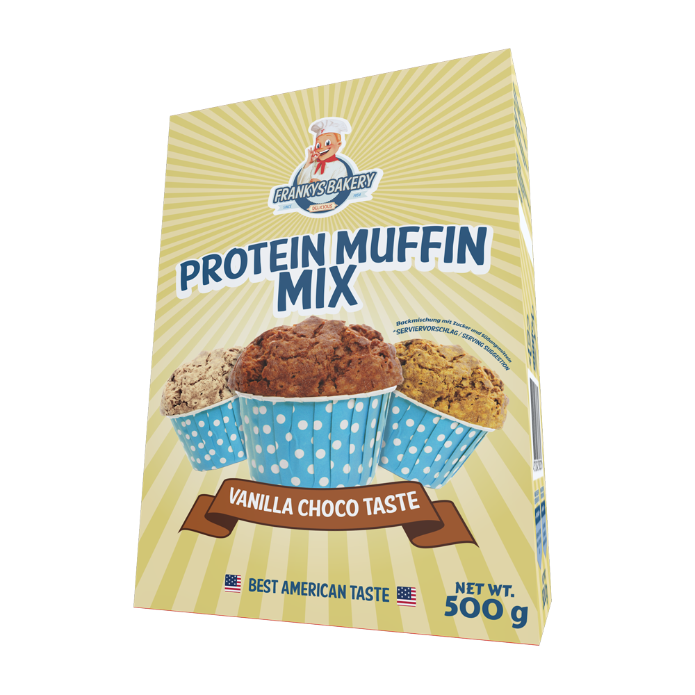 Franky's Bakery Proteinmuffins Vanilla Chocolate 500g - mørk sjokolade
