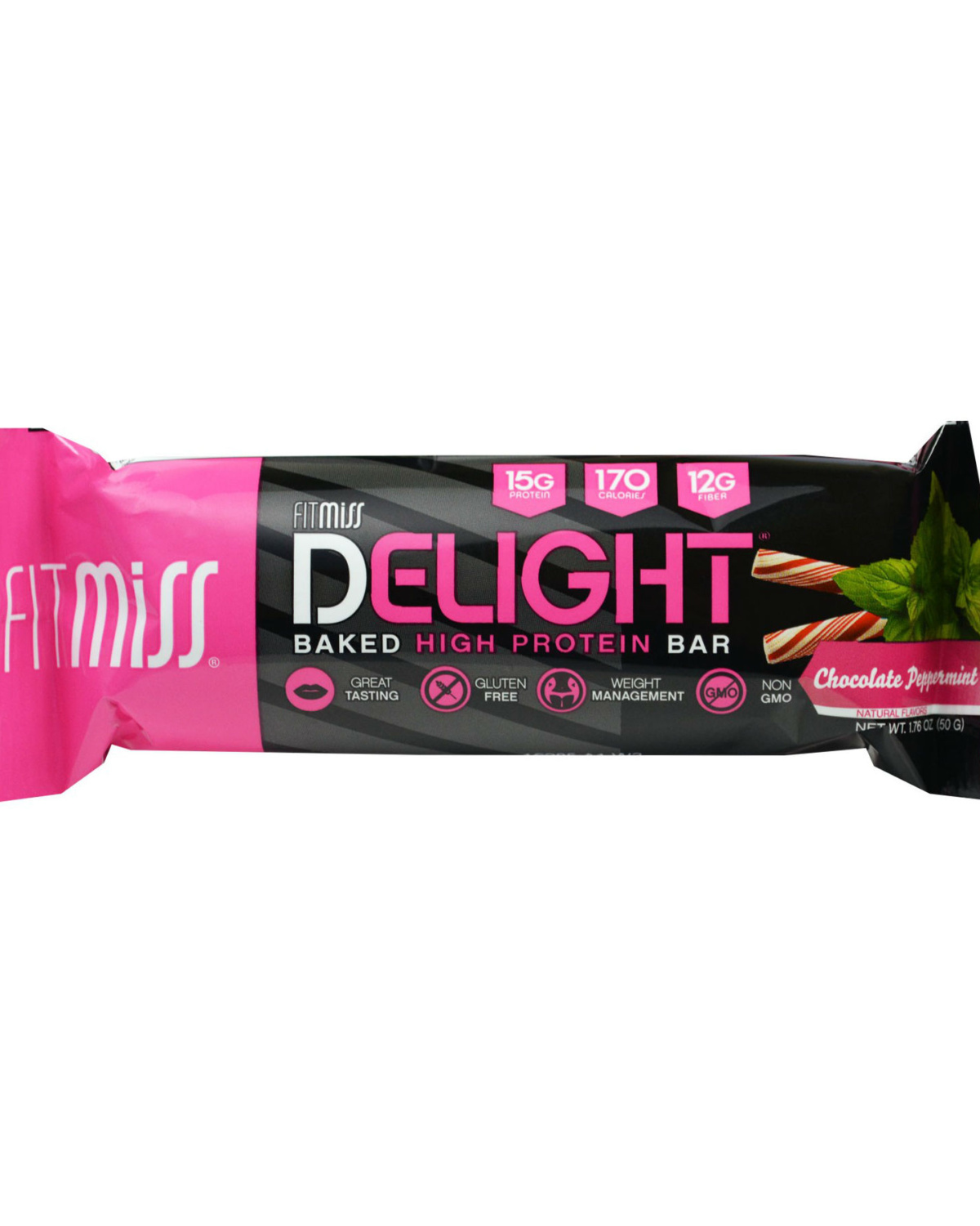 Fitmiss Delight Bars Chocolate Peppermint 50g - protein for