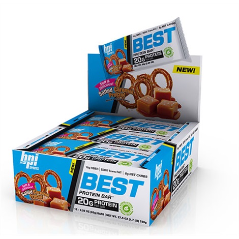 BPI Best Protein Bars Salted Caramel Pretzel 12x69g - nutrition