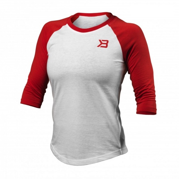Better Bodies Womens Baseball Tee Scarlet Red - S - is
