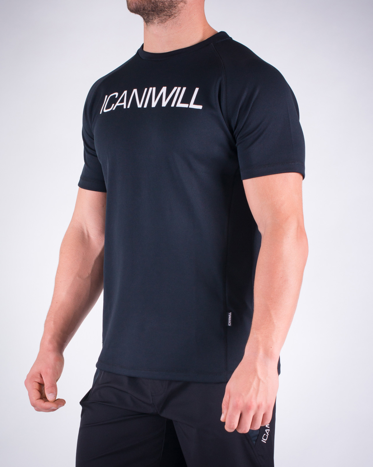 Icaniwill Men Mesh T-Shirt Quick Dry Black - S - is