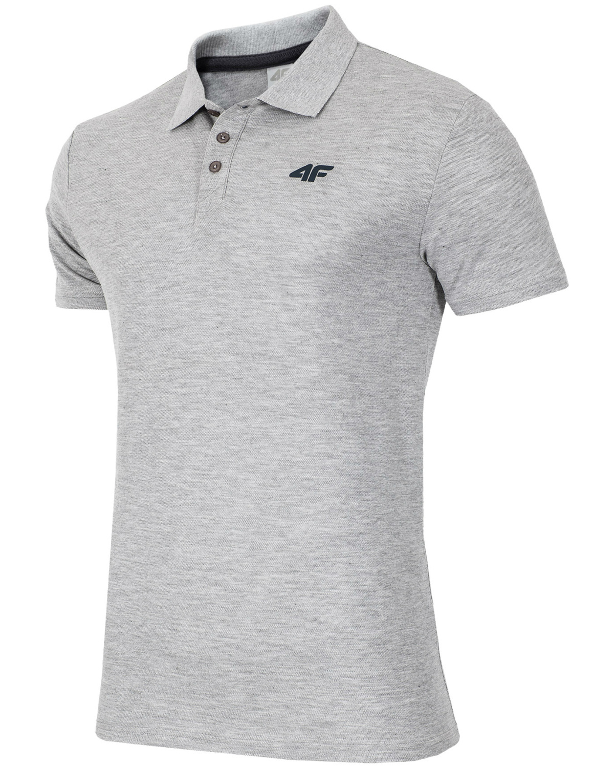 4F Men´s Polo Shirt, Light Grey Melange - M - herre