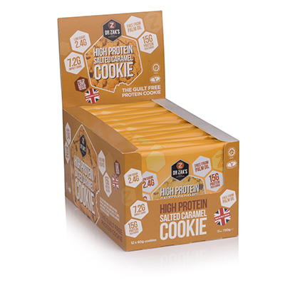 Dr Zaks Protein Cookie Salted Caramel 12x60g - cocoa powder