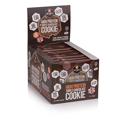 Dr Zaks Protein Cookie Triple Chocolate 12x60g - cocoa powder