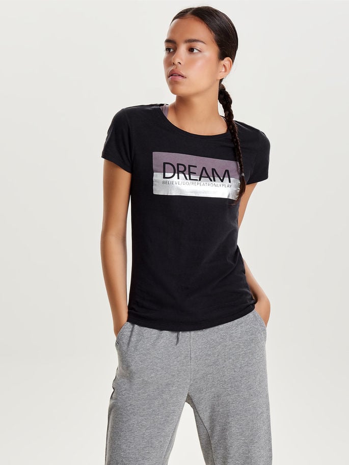Only Play Maria Fitted SS Tee- Black - S - til trening